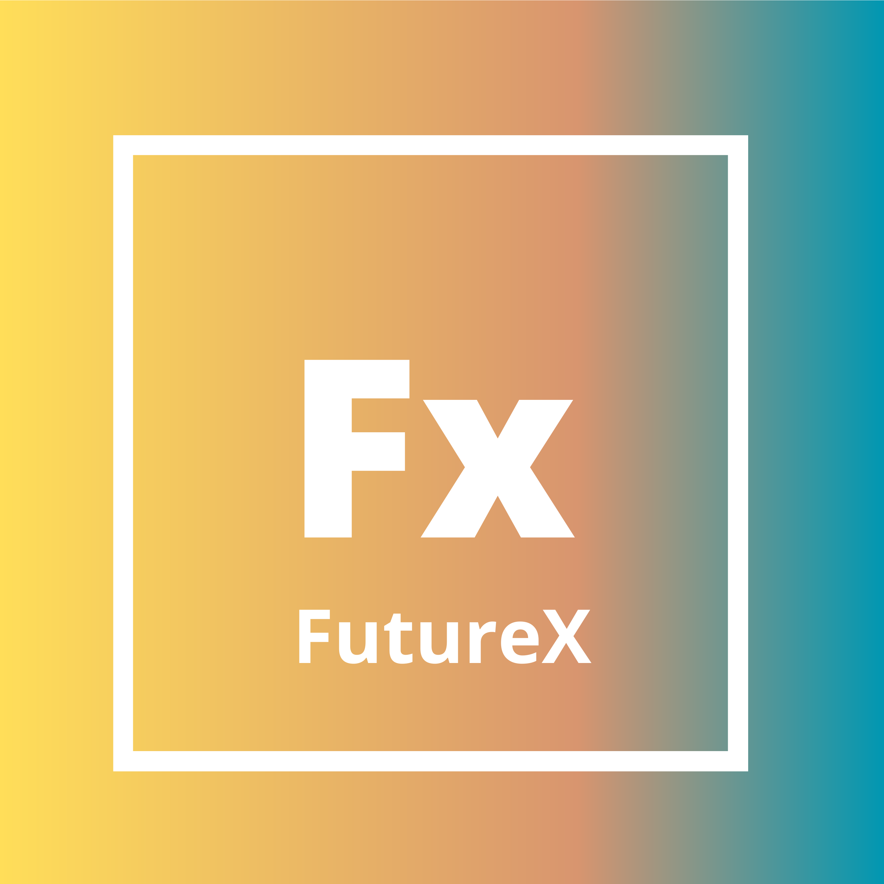 FutureX logo with a gold background